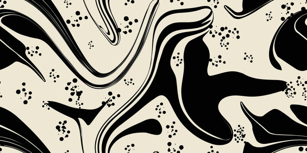 Abstract Black-White Wallpaper, Seamless Pattern Mural, Oversized Custom Size Wall Art, Non-Woven, Non-Adhesive, Modern Wall Paper, Removable