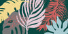 Tropical Leaves Wallpaper, Seamless Pattern Mural, Oversized Custom Size Wall Art, Non-Woven, Non-Adhesive, Modern Wall Paper, Removable