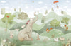 Forest Animals Wallpaper, Woodland Summer Mural, Oversized Custom Size Wall Art, Non-Woven, Non-Adhesive, Modern Wall Paper, Removable