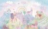 Colorful Wildlife Wallpaper, Clouds, Rainbow Mural, Oversized Custom Size Wall Art, Non-Woven, Non-Adhesive, Modern Wall Paper, Removable