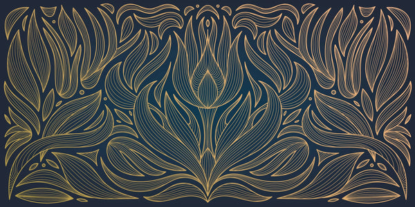 Art Deco Wallpaper, Wavy Flower Mural, Oversized Custom Size Wall Art, Non-Woven, Non-Adhesive, Modern Wall Paper, Removable