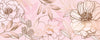 Luxury Golden, Pink Wallpaper, Tropical Flower Mural, Oversized Custom Size Wall Art, Non-Woven, Non-Adhesive, Modern Wall Paper, Removable