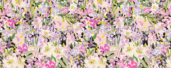 Abstract Floral Wallpaper, Seamless Pattern Mural, Oversized Custom Size Wall Art, Non-Woven, Non-Adhesive, Modern Wall Paper, Removable