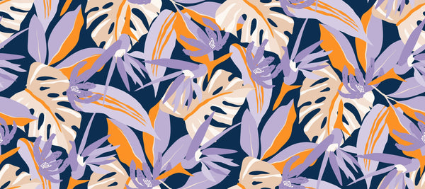 Wild Bright Tropical Wallpaper, Seamless Pattern Mural, Oversized Custom Size Wall Art, Non-Woven, Non-Adhesive, Modern Wall Paper, Removable