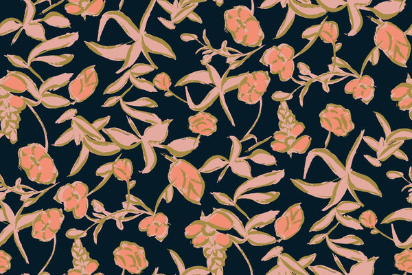 Colorful Floral Wallpaper, Seamless Pattern Mural, Oversized Custom Size Wall Art, Non-Woven, Non-Adhesive, Modern Wall Paper, Removable