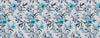 Blue Floral Wallpaper, Seamless Pattern Mural, Oversized Custom Size Wall Art, Non-Woven, Non-Adhesive, Modern Wall Paper, Removable