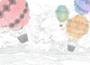 Colorful Air Balloons Wallpaper, White Background Mural, Oversized Custom Size Wall Art, Non-Woven, Non-Adhesive, Modern Wall Paper, Removable
