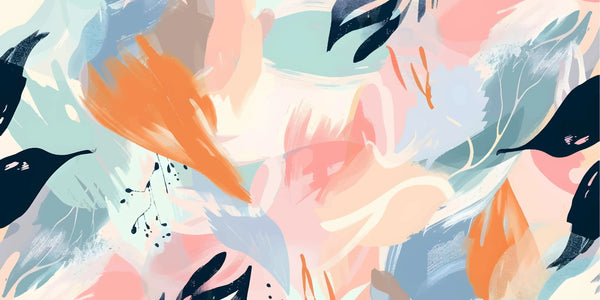 Pastel Abstract Summer Wallpaper, Seamless Pattern Mural, Oversized Custom Size Wall Art, Non-Woven, Non-Adhesive, Modern Wall Paper, Removable