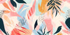 Pastel Abstract Summer Wallpaper, Seamless Pattern Mural, Oversized Custom Size Wall Art, Non-Woven, Non-Adhesive, Modern Wall Paper, Removable