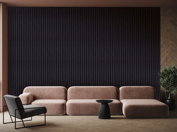 Matte Black Slatted Panel , PS Wall Home Decoration Panel-Premium Quality