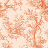 Toile de Jouy Wallpaper, Peach Fuzz Background Pattern Mural, Oversized Custom Size Wall Art, Non-Woven, Non-Adhesive, Modern Wall Paper, Removable