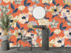 Abstract Floral, Orange Background Wallpaper, Seamless Pattern Mural, Oversized Custom Size Wall Art, Non - Woven, Non - Adhesive, Modern Wall Paper, Removable - Adawall Wallpaper - Registered Trade Accounts Only, Wallpaper Wholesale Account - W78084 - Adawall Wholesale - Wallpaper Wholesaler