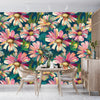 Abstract Flowers Blooming Wallpaper, Seamless Pattern Mural, Oversized Custom Size Wall Art, Non - Woven, Non - Adhesive, Modern Wall Paper, Removable - Adawall Wallpaper - Registered Trade Accounts Only, Wallpaper Wholesale Account - W77580 - Adawall Wholesale - Wallpaper Wholesaler