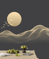 Abstract Gold Landscape Wallpaper, Mountain and Birds, Black Background Mural, Oversized Custom Size Wall Art, Non - Woven, Non - Adhesive, Modern Wall Paper, Removable - Adawall Wallpaper - Registered Trade Accounts Only, Wallpaper Wholesale Account - W77909 - Adawall Wholesale - Wallpaper Wholesaler
