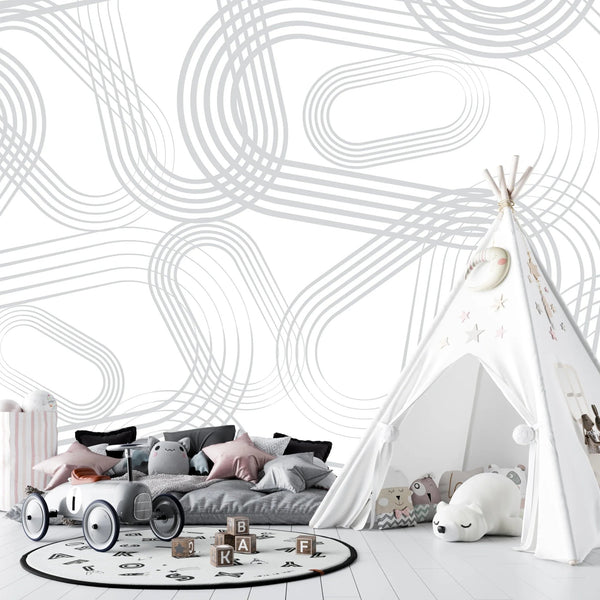 Abstract Gray Lines Wallpaper, Seamless Pattern Mural, Oversized Custom Size Wall Art, Non - Woven, Non - Adhesive, Modern Wall Paper, Removable - Adawall Wallpaper - Registered Trade Accounts Only, Wallpaper Wholesale Account - W78193 - Adawall Wholesale - Wallpaper Wholesaler