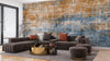 Abstract Retro Wallpaper, Blue and Orange Mural, Oversized Custom Size Wall Art, Non - Woven, Non - Adhesive, Modern Wall Paper, Removable - Adawall Wallpaper - Registered Trade Accounts Only, Wallpaper Wholesale Account - W78219 - Adawall Wholesale - Wallpaper Wholesaler