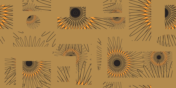 Abstract Sunflower Elements Wallpaper, Seamless Pattern Mural, Oversized Custom Size Wall Art, Non - Woven, Non - Adhesive, Modern Wall Paper, Removable - Adawall Wallpaper - Registered Trade Accounts Only, Wallpaper Wholesale Account - W78186 - Adawall Wholesale - Wallpaper Wholesaler