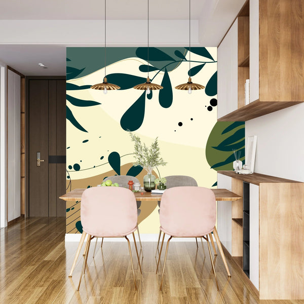 Abstract Wall Decor Wallpaper, Leaf Mural, Oversized Custom Size Wall Art, Non - Woven, Non - Adhesive, Modern Wall Paper, Removable - Adawall Wallpaper - Registered Trade Accounts Only, Wallpaper Wholesale Account - W77744 - Adawall Wholesale - Wallpaper Wholesaler
