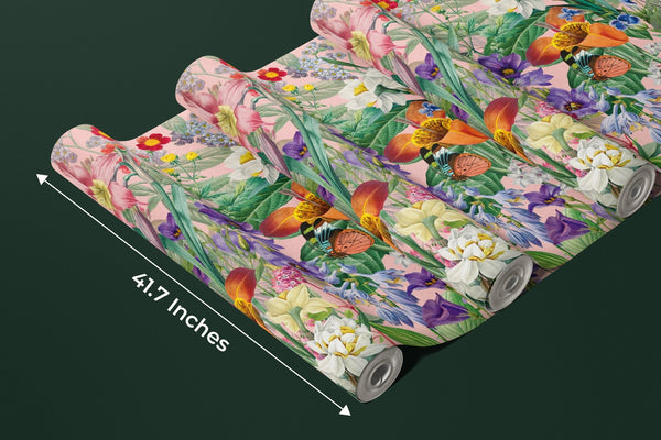 Aesthetic Wildflower Wallpaper, Botanical Mural, Oversized Custom Size Wall Art, Non - Woven, Non - Adhesive, Modern Wall Paper, Removable - Adawall Wallpaper - Registered Trade Accounts Only, Wallpaper Wholesale Account - W77957 - Adawall Wholesale - Wallpaper Wholesaler