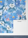Art Blue Floral Wallpaper, Seamless Pattern Mural, Oversized Custom Size Wall Art, Non - Woven, Non - Adhesive, Modern Wall Paper, Removable - Adawall Wallpaper - Registered Trade Accounts Only, Wallpaper Wholesale Account - W78013 - Adawall Wholesale - Wallpaper Wholesaler