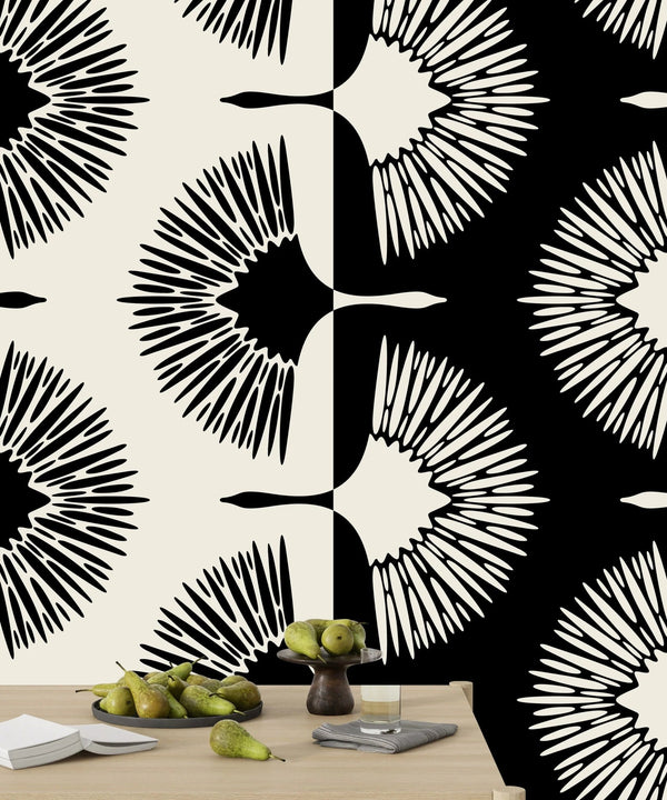 Art Deco Crane Wallpaper, Seamless Pattern Mural, Oversized Custom Size Wall Art, Non - Woven, Non - Adhesive, Modern Wall Paper, Removable - Adawall Wallpaper - Registered Trade Accounts Only, Wallpaper Wholesale Account - W77847 - Adawall Wholesale - Wallpaper Wholesaler