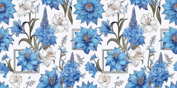 Artful Floral, Borders Wallpaper, Seamless Pattern Mural, Oversized Custom Size Wall Art, Non - Woven, Non - Adhesive, Modern Wall Paper, Removable - Adawall Wallpaper - Registered Trade Accounts Only, Wallpaper Wholesale Account - W78009 - Adawall Wholesale - Wallpaper Wholesaler