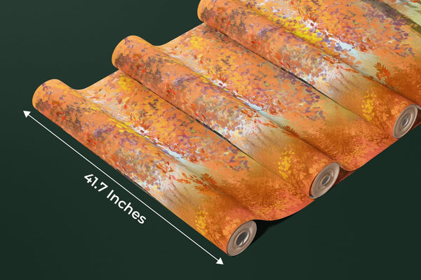 Autumn Forest Wallpaper, Oil Painting Mural, Oversized Custom Size Wall Art, Non - Woven, Non - Adhesive, Modern Wall Paper, Removable - Adawall Wallpaper - Registered Trade Accounts Only, Wallpaper Wholesale Account - W78164 - Adawall Wholesale - Wallpaper Wholesaler