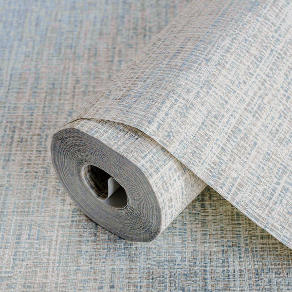 Basket Weave Woven Textile Wallpaper, Cream, Light Blue Realistic 3D Textured Fabric Linen Multi - Color Wallcovering - Adawall Wallpaper - Registered Trade Accounts Only, Wallpaper Wholesale Account - 1111-1 - Adawall Wholesale - Wallpaper Wholesaler
