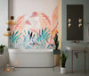 Tropical Forest Wallpaper, Pastel Colors Mural, Oversized Custom Size Wall Art, Non-Woven, Non-Adhesive, Modern Wall Paper, Removable