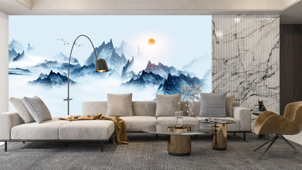 Beautiful Nature Wallpaper, Big Mountains Mural, Oversized Custom Size Wall Art, Non - Woven, Non - Adhesive, Modern Wall Paper, Removable - Adawall Wallpaper - Registered Trade Accounts Only, Wallpaper Wholesale Account - W78160 - Adawall Wholesale - Wallpaper Wholesaler
