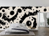 Black Splashes Wallpaper, Seamless Pattern Mural, Oversized Custom Size Wall Art, Non-Woven, Non-Adhesive, Modern Wall Paper, Removable
