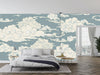Clouds, Gray Background Wallpaper, Seamless Pattern Mural, Oversized Custom Size Wall Art, Non-Woven, Non-Adhesive, Modern Wall Paper, Removable