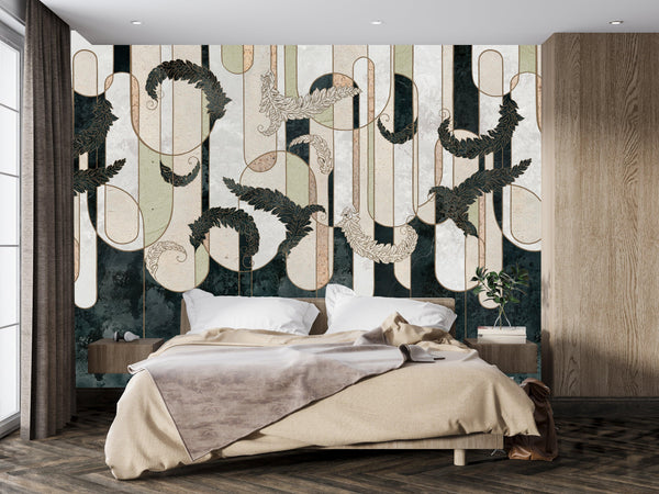 Classic Baroque Wallpaper, Geometric Mural, Oversized Custom Size Wall Art, Non-Woven, Non-Adhesive, Modern Wall Paper, Removable