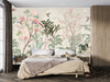 Blossom Trees Wallpaper, Sparrows Mural, Oversized Custom Size Wall Art, Non-Woven, Non-Adhesive, Modern Wall Paper, Removable