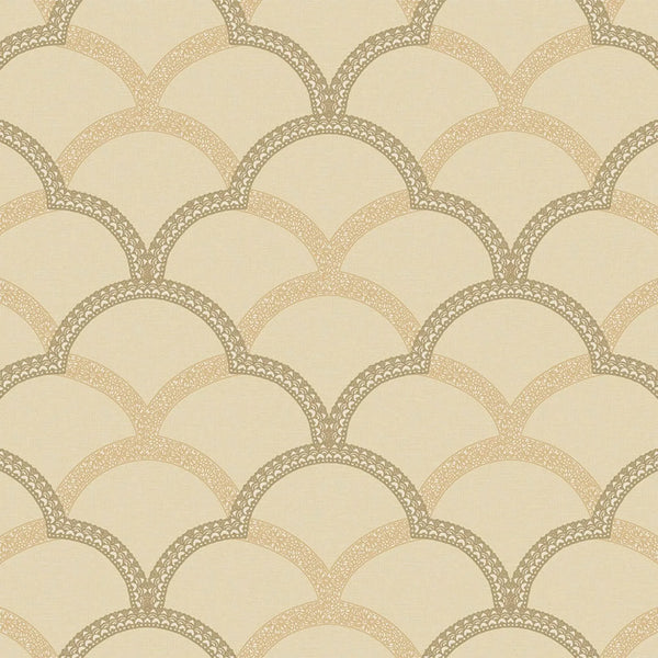 Beige Gold Luxury Fish Scale Deep Embossed Wallpaper, 3D Textured Lace Patterns, Thick Wallcovering - Walloro High End Wallcoverings & More
