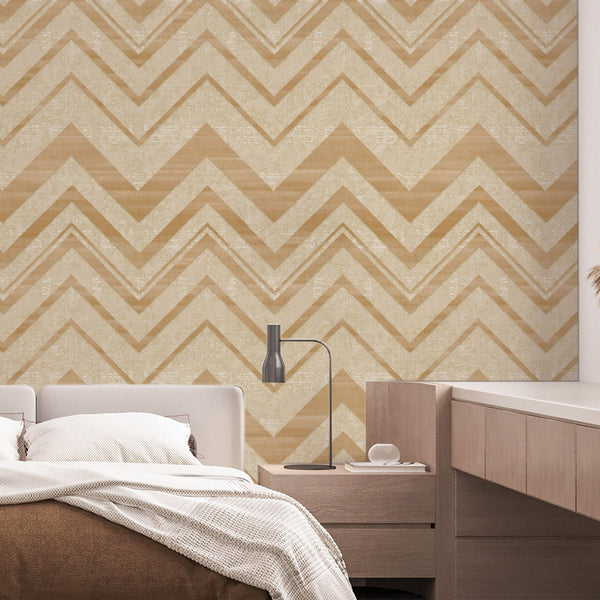 Beige Large Modern Chevron 3D Embossed Wallpaper, Modern Rich Textured Wallcovering - Adawall Wallpaper - Registered Trade Accounts Only, Wallpaper Wholesale Account - 1207-4 - Adawall Wholesale - Wallpaper Wholesaler
