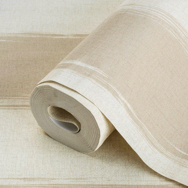 Beige Large Striped Wallpaper, Rich Textured Wallcovering, Traditional, White Light Color, Extra Large 114 sq ft Roll, Washable Modern Wall Paper - Adawall Wallpaper - Registered Trade Accounts Only, Wallpaper Wholesale Account - 4709-3 - Adawall Wholesale - Wallpaper Wholesaler