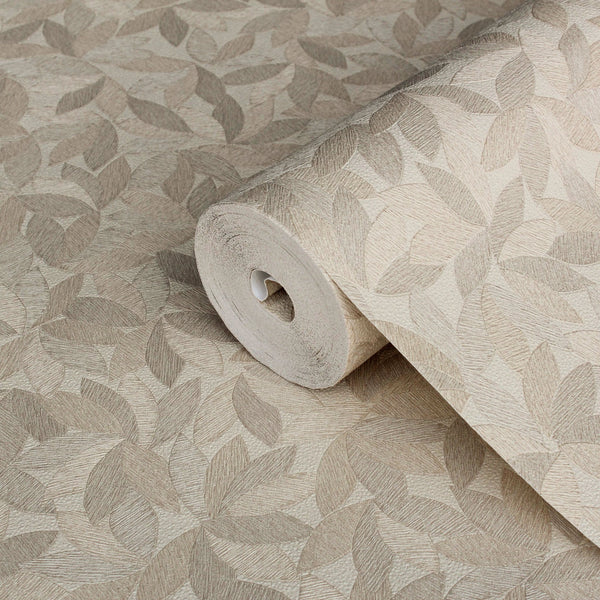 Beige Leaf Pattern Wallpaper, Natural Wallpaper, Modern & Minimalist Wall Covering, Modern Look Neutral Colors Glittering Wallcovering - Adawall Wallpaper -Registered Trade Accounts Only, Wallpaper Wholesale Account - 25109-3 - Adawall Wholesale - Wallpaper Wholesaler