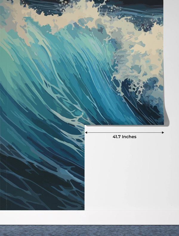 Big Wave in a Raging Sea Wallpaper, Oil Painting Mural, Oversized Custom Size Wall Art, Non - Woven, Non - Adhesive, Modern Wall Paper, Removable - Adawall Wallpaper - Registered Trade Accounts Only, Wallpaper Wholesale Account - W77613 - Adawall Wholesale - Wallpaper Wholesaler