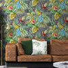 Birds Deep Embossed Wallpaper, Black, Red, Orange Stylish 3D Textured Tropical Plants Wallcovering - Adawall Wallpaper - Registered Trade Accounts Only, Wallpaper Wholesale Account - 9905-4 - Adawall Wholesale - Wallpaper Wholesaler