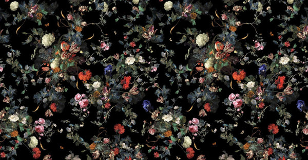 Black Large Peony Floral Wall Mural, Floral Flowers Wallpaper, Oversized Elegant Custom Size Wall Art, Non - Woven, Non - Pasted, Removable - Adawall Wallpaper - Registered Trade Accounts Only, Wallpaper Wholesale Account - SE315-1 - Adawall Wholesale - Wallpaper Wholesaler