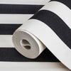 Black & White Timeless Bold Striped Wallpaper, Flocked Textured Velvet Feeling Thick Lines Wallcovering - Adawall Wallpaper - Registered Trade Accounts Only, Wallpaper Wholesale Account - 3704-8 - Adawall Wholesale - Wallpaper Wholesaler