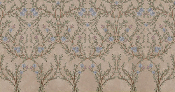 Blossom Chinoiserie Floral Wall Mural, Flower Bloom Brown Wallpaper, Large Botanical Customized Wall Art, Non - Woven, Non - Adhesive, Removable - Adawall Wallpaper - Registered Trade Accounts Only, Wallpaper Wholesale Account - SE307-1 - Adawall Wholesale - Wallpaper Wholesaler