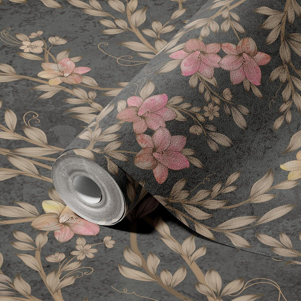 Blossom Chinoiserie Floral Wall Mural, Flower Bloom Gray Wallpaper, Large Botanical Customized Wall Art, Non - Woven, Non - Adhesive, Removable - Adawall Wallpaper - Registered Trade Accounts Only, Wallpaper Wholesale Account - SE307-3 - Adawall Wholesale - Wallpaper Wholesaler