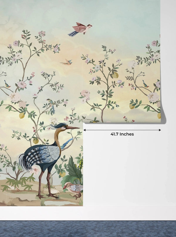 Blossom Trees Wallpaper, Chinoiserie Mural, Oversized Custom Size Wall Art, Non - Woven, Non - Adhesive, Modern Wall Paper, Removable - Adawall Wallpaper - Registered Trade Accounts Only, Wallpaper Wholesale Account - W77710 - Adawall Wholesale - Wallpaper Wholesaler