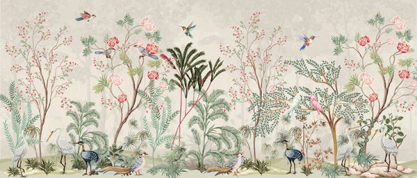 Blossom Trees Wallpaper, Sparrows Mural, Oversized Custom Size Wall Art, Non - Woven, Non - Adhesive, Modern Wall Paper, Removable - Adawall Wallpaper - Registered Trade Accounts Only, Wallpaper Wholesale Account - W77689 - Adawall Wholesale - Wallpaper Wholesaler