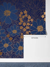 Blue and Gold Floral Wallpaper, Seamless Pattern Mural, Oversized Custom Size Wall Art, Non - Woven, Non - Adhesive, Modern Wall Paper, Removable - Adawall Wallpaper - Registered Trade Accounts Only, Wallpaper Wholesale Account - W77846 - Adawall Wholesale - Wallpaper Wholesaler