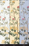 Blue Botanical Wall Mural, Butterfly Flowers Chinoiserie Wallpaper, Nature Theme Custom Size Wall Covering, Non - Woven, Non - Pasted, Removable, Washable - Adawall Wallpaper - Registered Trade Accounts Only, Wallpaper Wholesale Account - FJ305-3 - Adawall Wholesale - Wallpaper Wholesaler