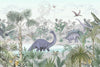 Blue Dino World Wallpaper, Jungle Mural, Oversized Custom Size Wall Art, Non - Woven, Non - Adhesive, Modern Wall Paper, Removable - Adawall Wallpaper - Registered Trade Accounts Only, Wallpaper Wholesale Account - W77756 - Adawall Wholesale - Wallpaper Wholesaler