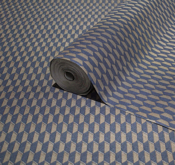 Blue Elegant Hexagon Embossed Wallpaper, Small Honeycomb Grid Pattern Textured wallcovering - Adawall Wallpaper - Registered Trade Accounts Only, Wallpaper Wholesale Account - 23208-6 - Adawall Wholesale - Wallpaper Wholesaler